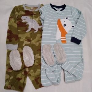 Carter's Boys Full Zip Footie Pajama Fleece 3T